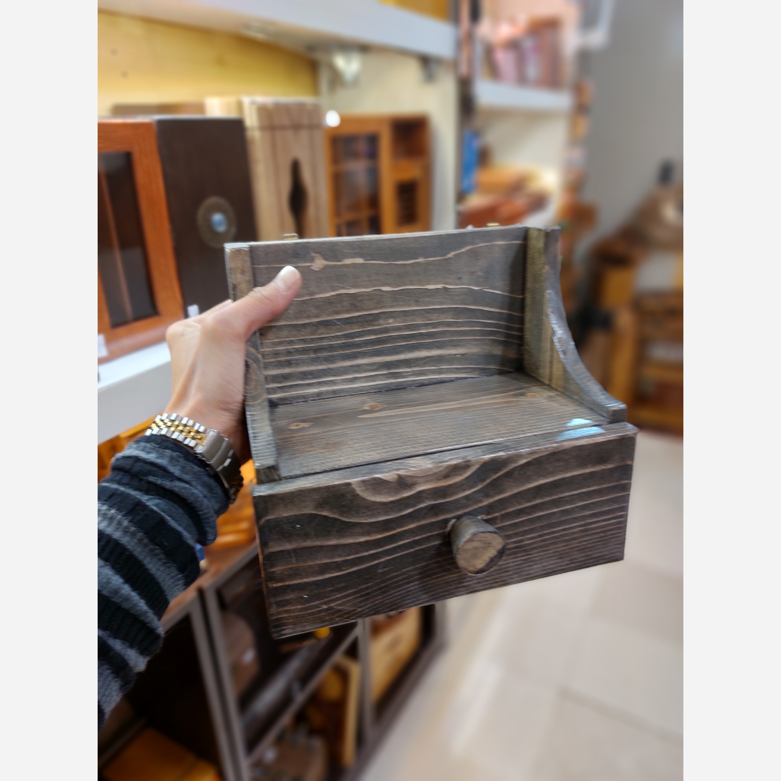 جاکلیدی شلف دار کشودار چوبی دستساز